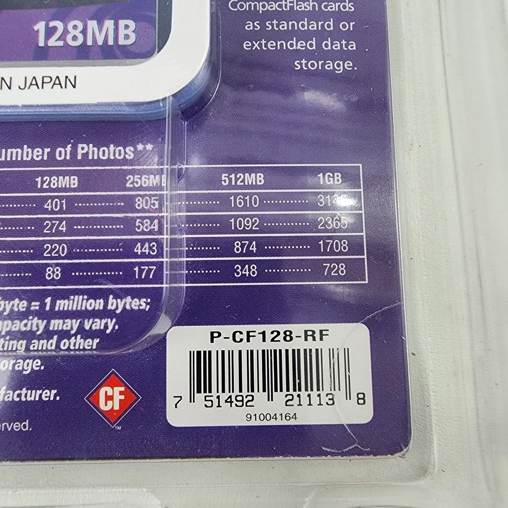 PNY 128‎ MB Compact Flash Memory Card - VGC (P-CF128-RF)